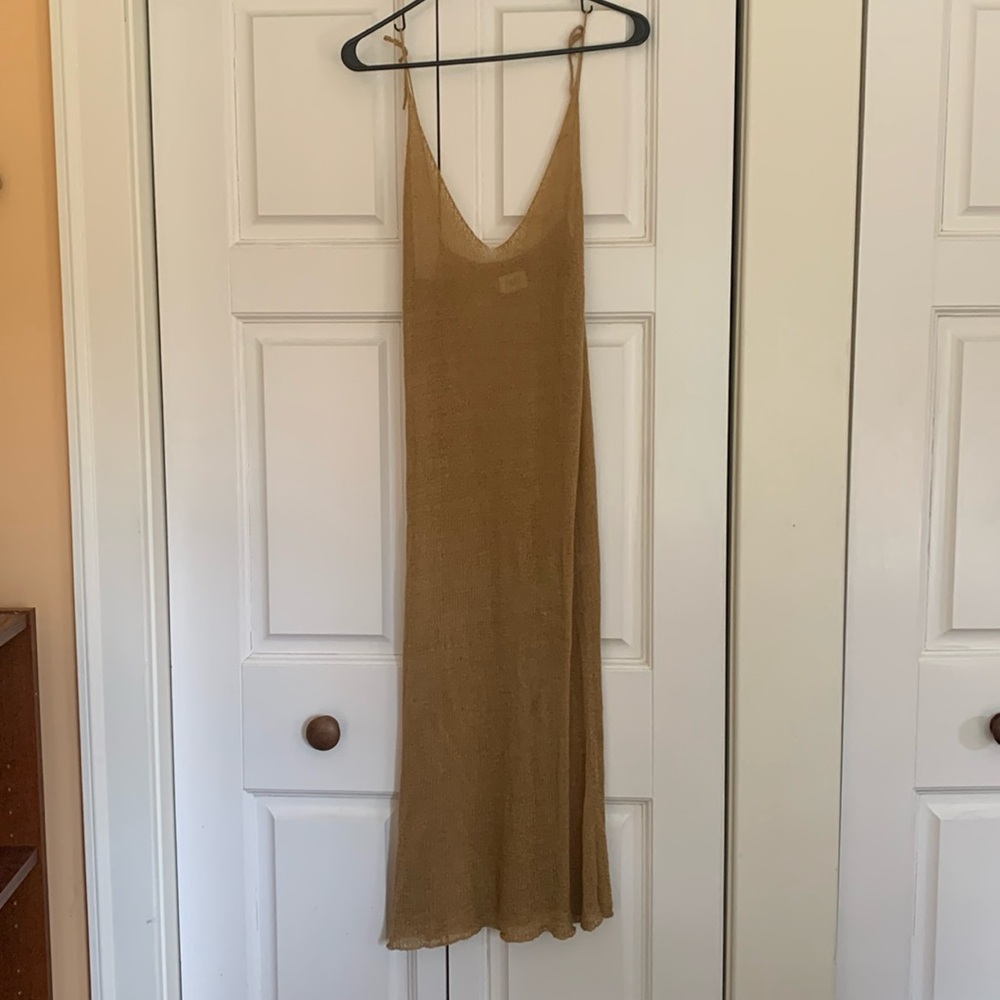 White Raven Gold Beach Cover Midi Dress 🧡